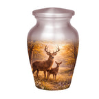 deer forest scene cremation urn for human ashes, handmade aluminum memorial urn – photo 4