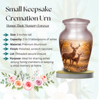 deer forest scene cremation urn for human ashes, handmade aluminum memorial urn – photo 5