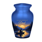 lake sunset fishing dad set cremation urn for human ashes, handmade aluminum memorial urn – photo 9