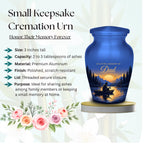 lake sunset fishing dad set cremation urn for human ashes, handmade aluminum memorial urn – photo 8