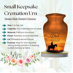 cowboy horseback western sunset cremation urn for human ashes, handmade aluminum memorial urn – photo 10