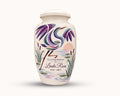 swan lily pond cremation urn for human ashes, handmade aluminum memorial urn – photo 1
