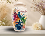 musician music lover cremation urn for human ashes, handmade aluminum memorial urn – photo 6