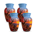 autumn woodland buck cremation urn for human ashes, handmade aluminum memorial urn – photo 7