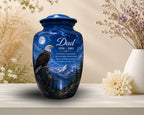 bald eagle moonrise cremation urn for human ashes, handmade aluminum memorial urn – photo 4