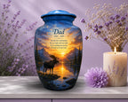 moose mountain lake cremation urn for human ashes, handmade aluminum memorial urn – photo 5