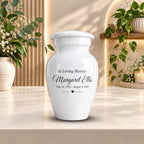 personalized mini keepsake urn for ashes, handmade aluminum memorial urn – photo 3