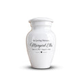 personalized mini keepsake urn for ashes, handmade aluminum memorial urn – photo 1