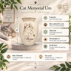 line art cat portrait cremation urn for pet ashes, handmade aluminum memorial urn – photo 2