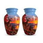 autumn woodland buck cremation urn for human ashes, handmade aluminum memorial urn – photo 6