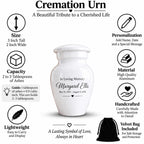 personalized mini keepsake urn for ashes, handmade aluminum memorial urn – photo 5